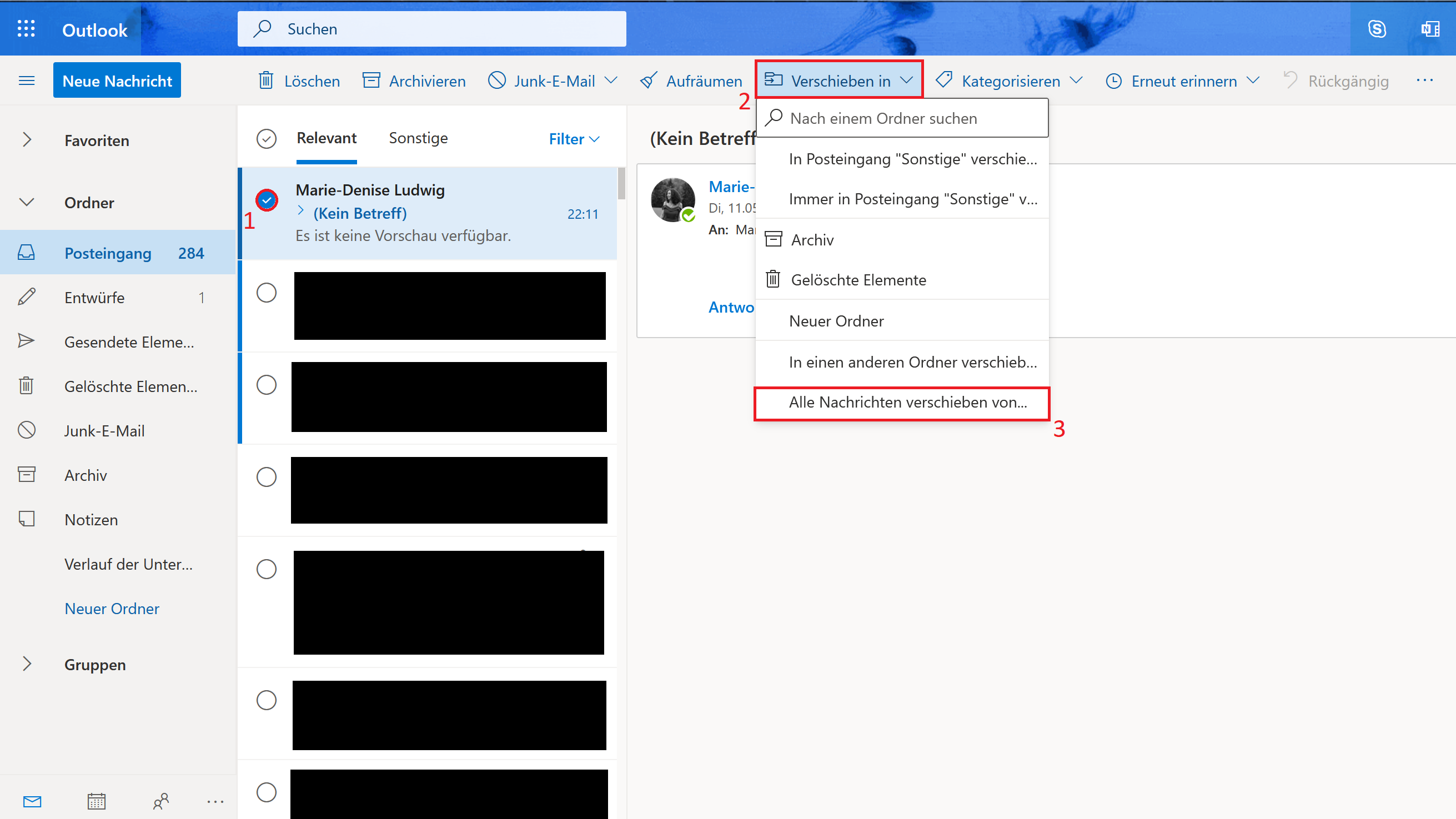 Sturz Schätzen Dachfenster mails automatisch in ordner verschieben outlook Schloss Zucht Voraus